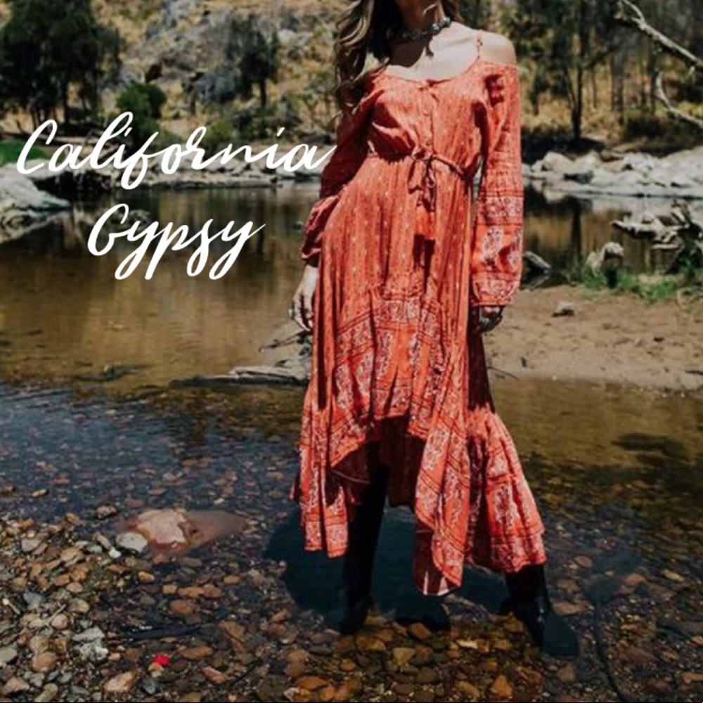 Western Gypsy boho bull steer dress - Picture 9 of 14